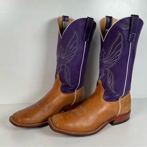 Anderson Bean Tan Crazy Horse Cowboy Boots | Purple Mad Dog | Men’s 12 D